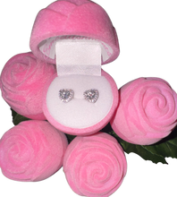 Load image into Gallery viewer, Diamond Halo Heart Studs
